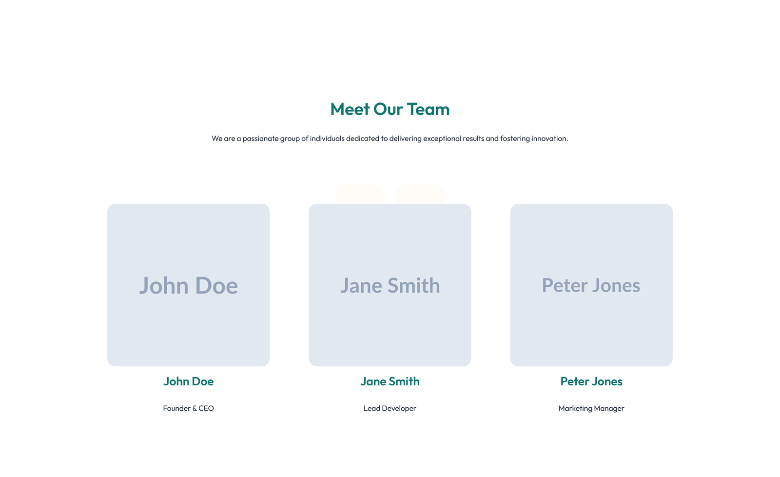 Team with 2-column Team Cards 24 - Elementor component