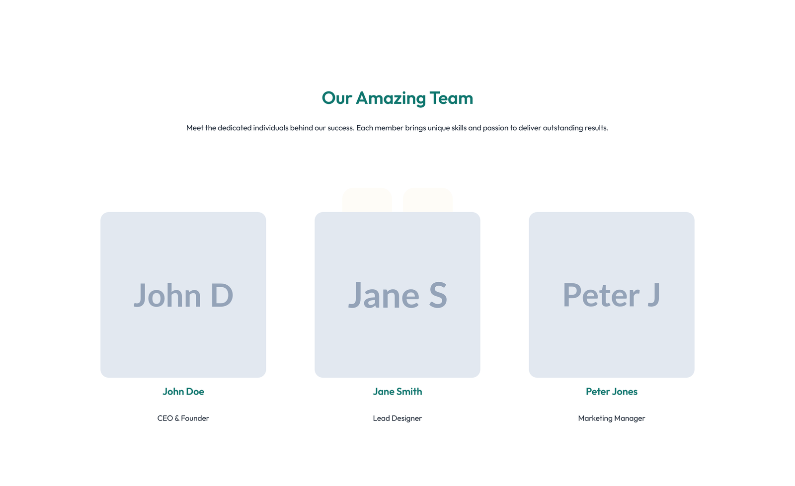 Team with 4-column Team Cards 26 - Elementor component