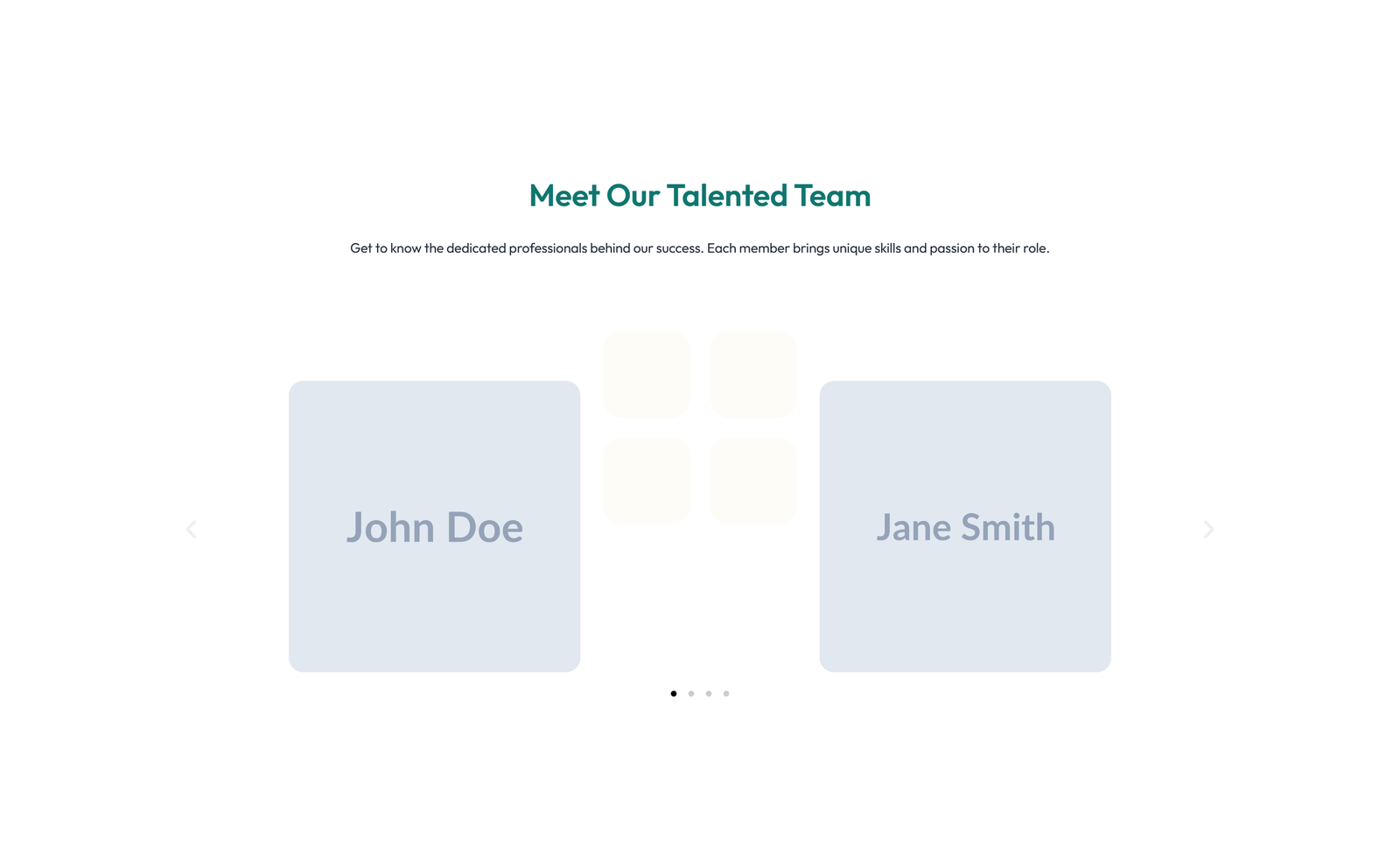 Team with 4-column Team Cards 29 - Elementor component