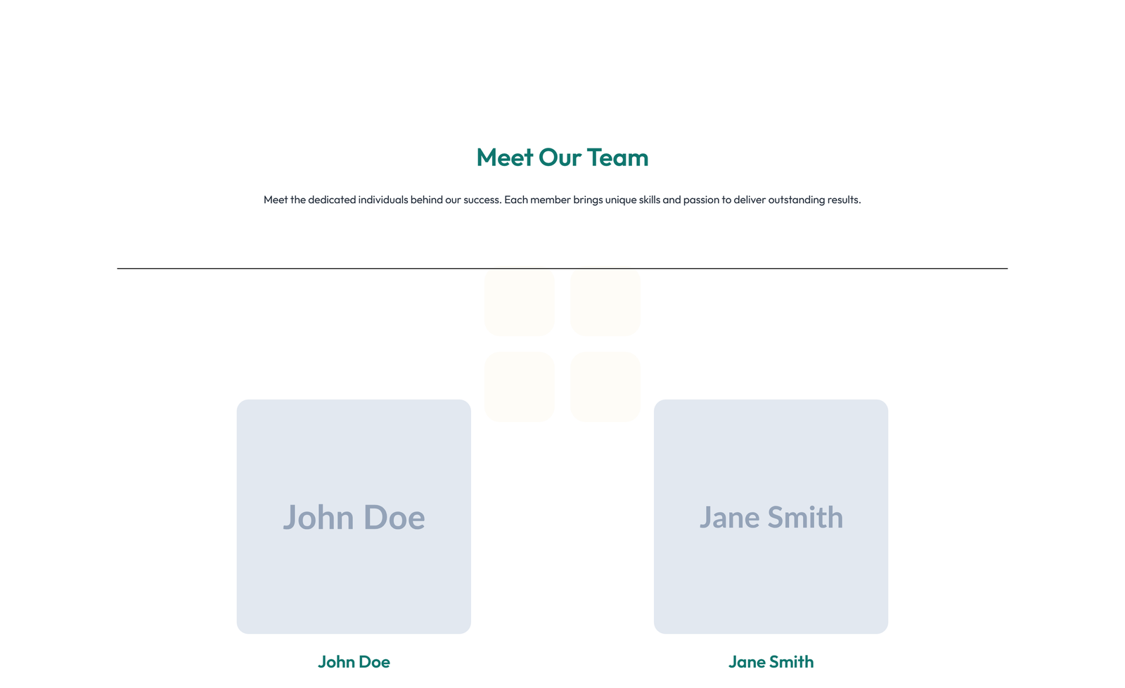 Team with 2-column Team Cards 29 - Elementor component