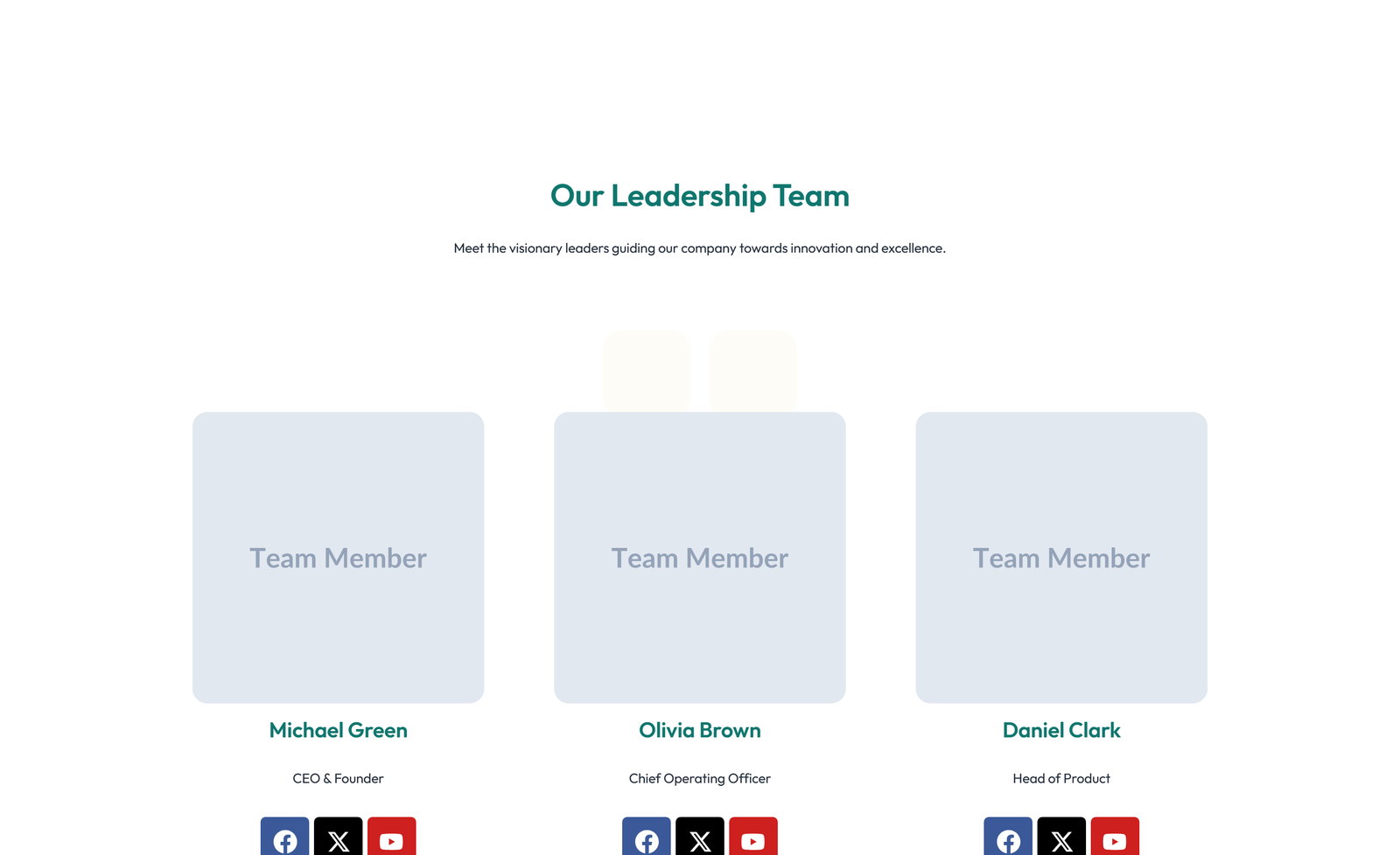 Team with 2-column Team Cards 31 - Elementor component