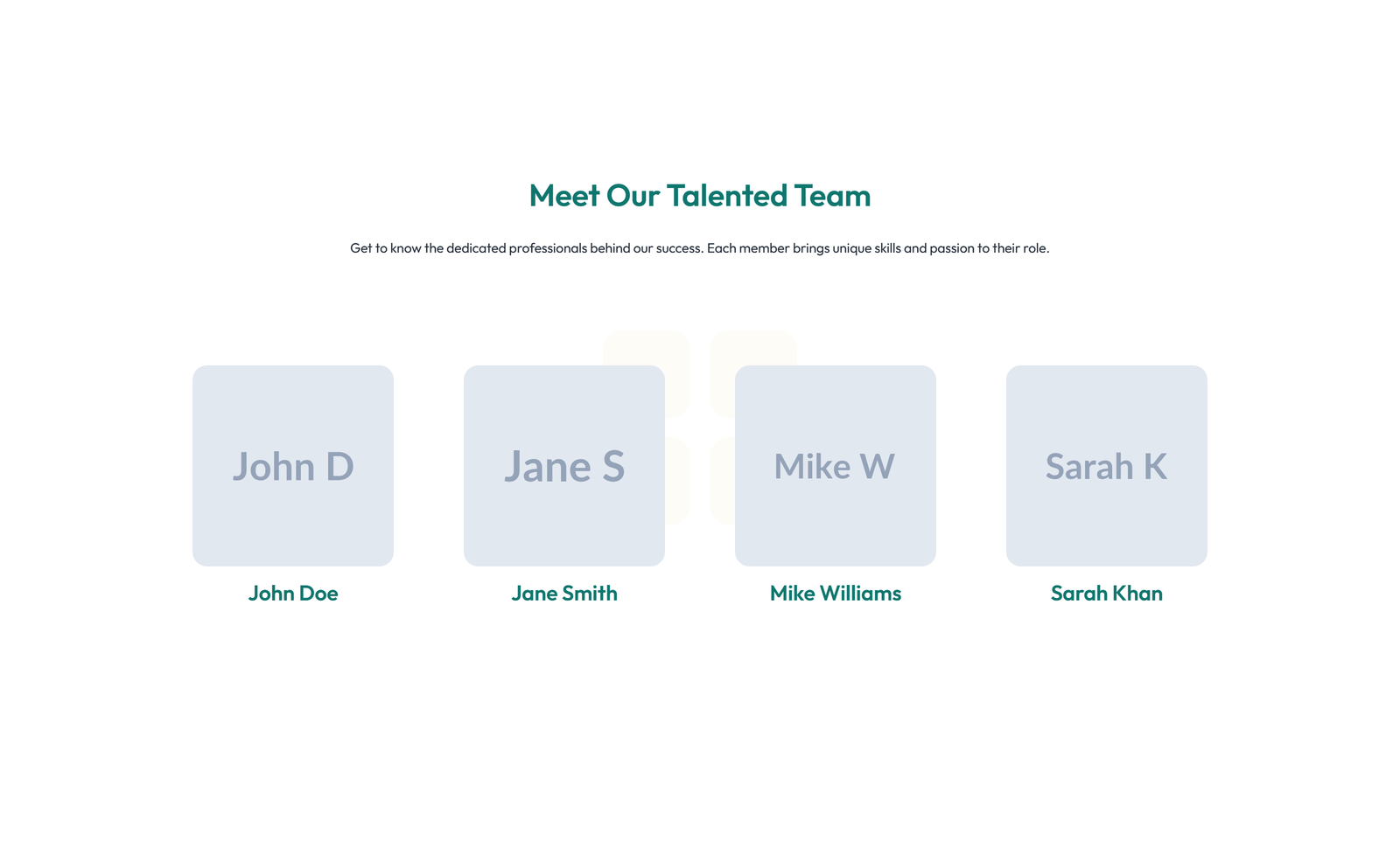 Team with 3-column Team Cards with Social 37 - Elementor component