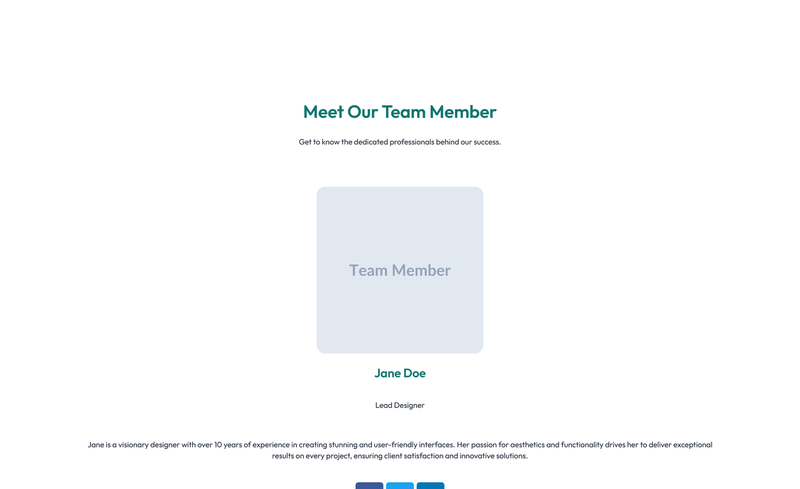 Team with 3-column Team Cards with Social 41 - Elementor component