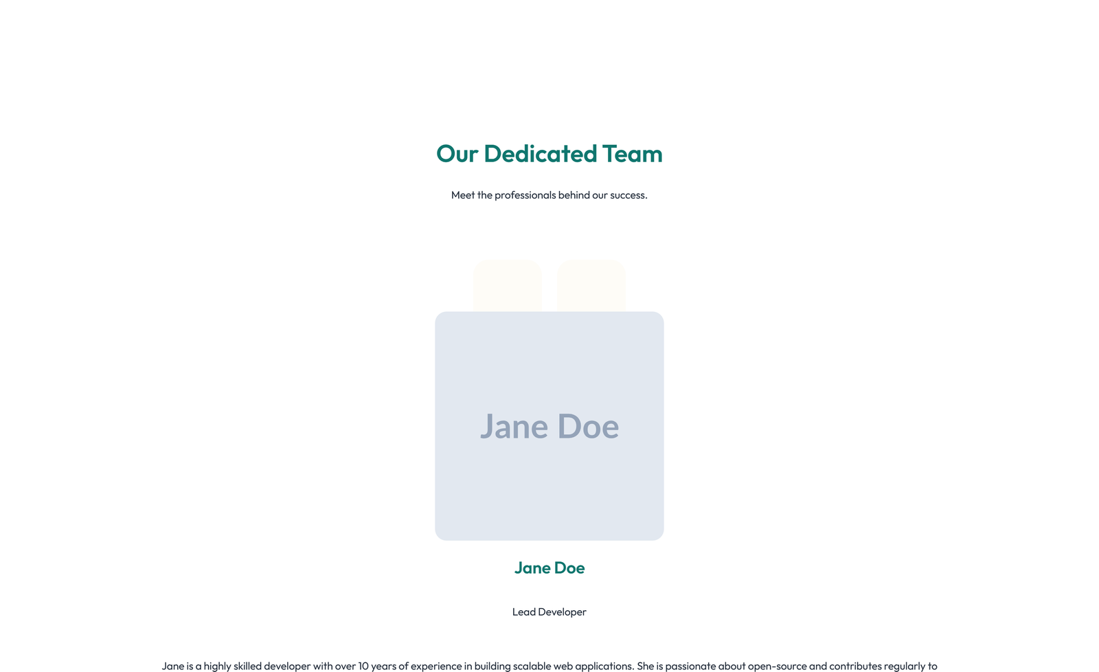 Team with 3-column Team Cards with Social 43 - Elementor component