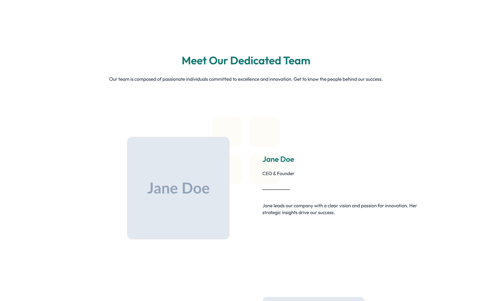 Team with 2-column Team Cards 59 - Elementor component