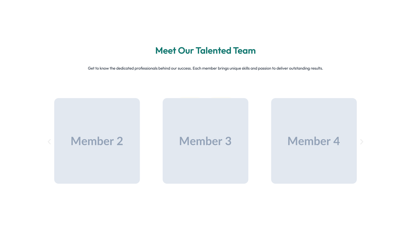 Team with 3-column Team Cards with Social 61 - Elementor component