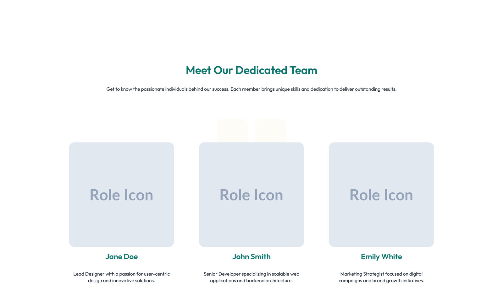 Team with 3-column Team Cards with Social 68 - Elementor component