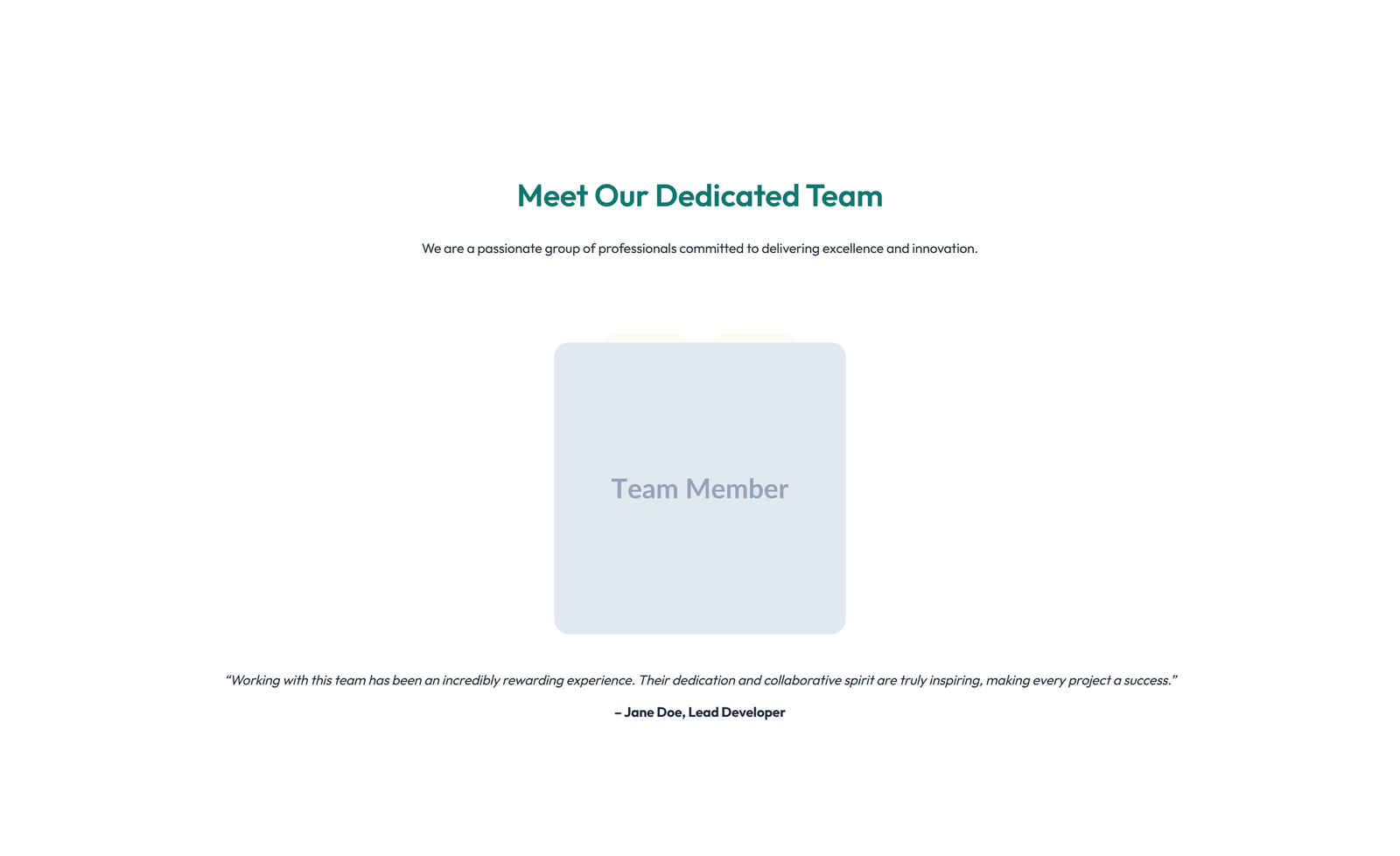 Team with 2-column Team Cards 74 - Elementor component