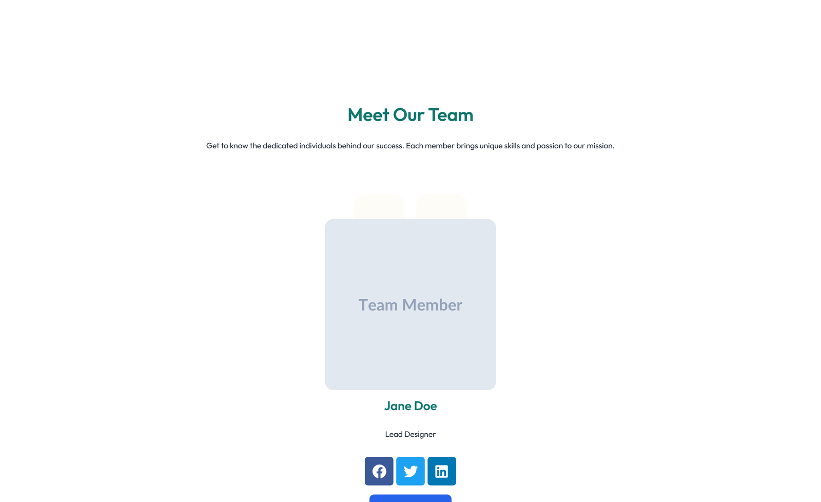 Team with 3-column Team Cards with Social 75 - Elementor component