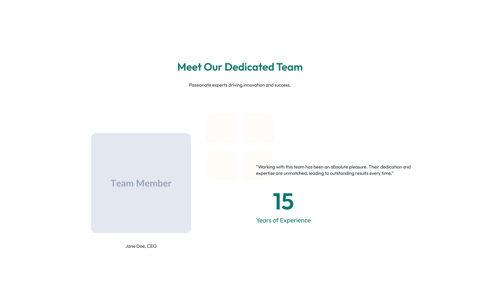 Team with 2-column Team Cards 75 - Elementor component