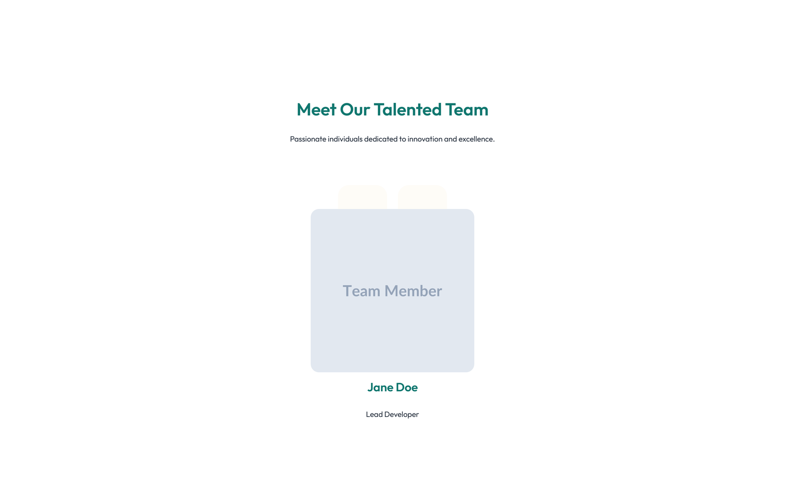 Team with 2-column Team Cards 76 - Elementor component