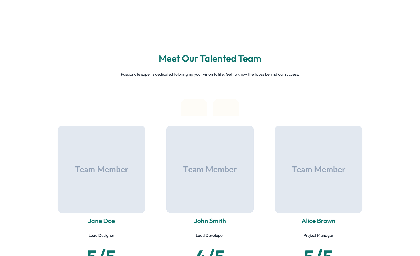 Team with 3-column Team Cards with Social 79 - Elementor component