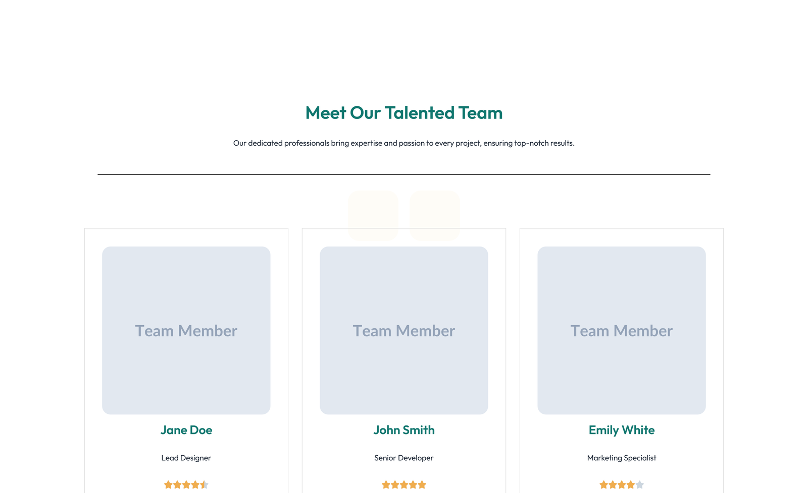 Team with 2-column Team Cards 79 - Elementor component