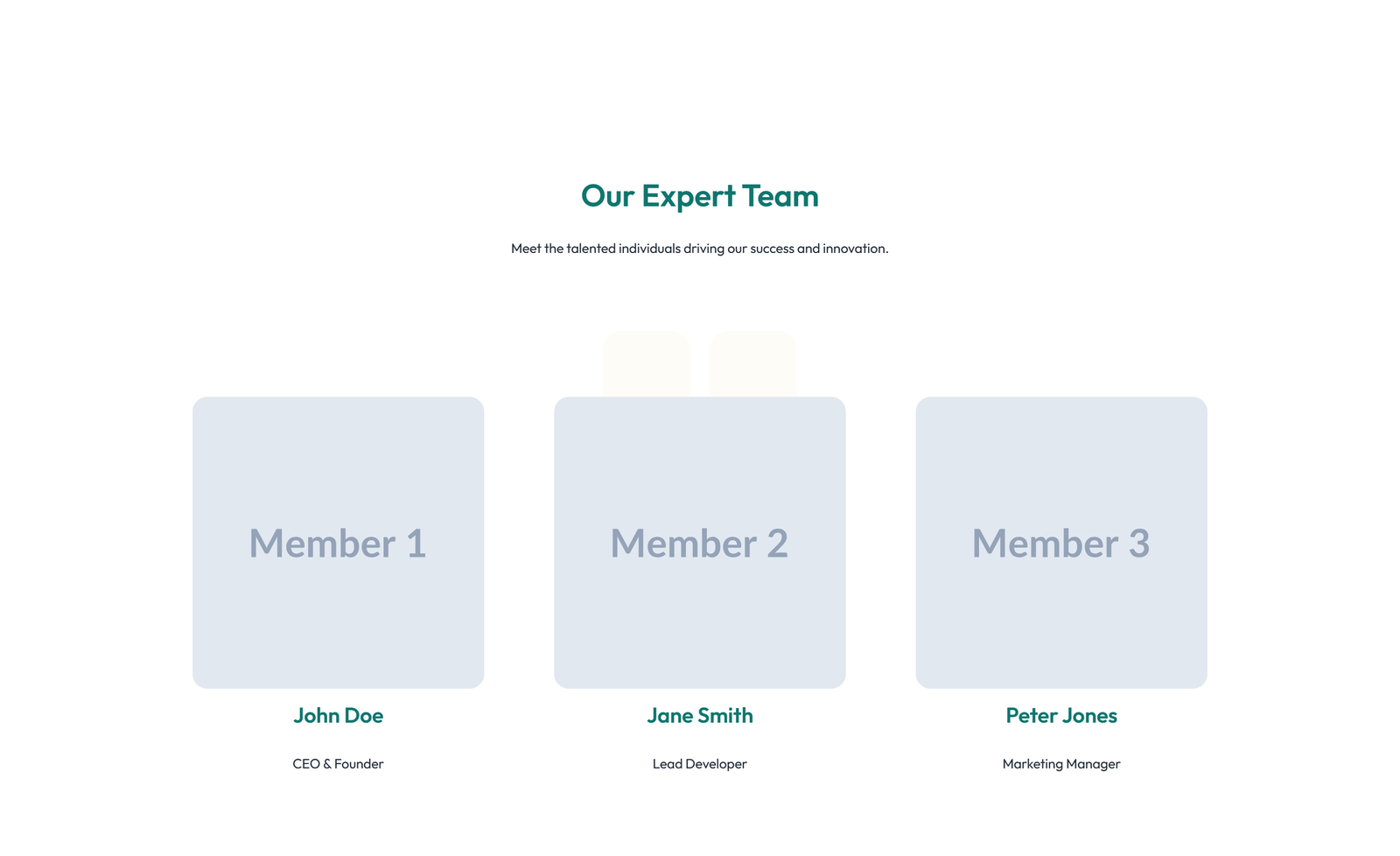 Team with 2-column Team Cards 86 - Elementor component