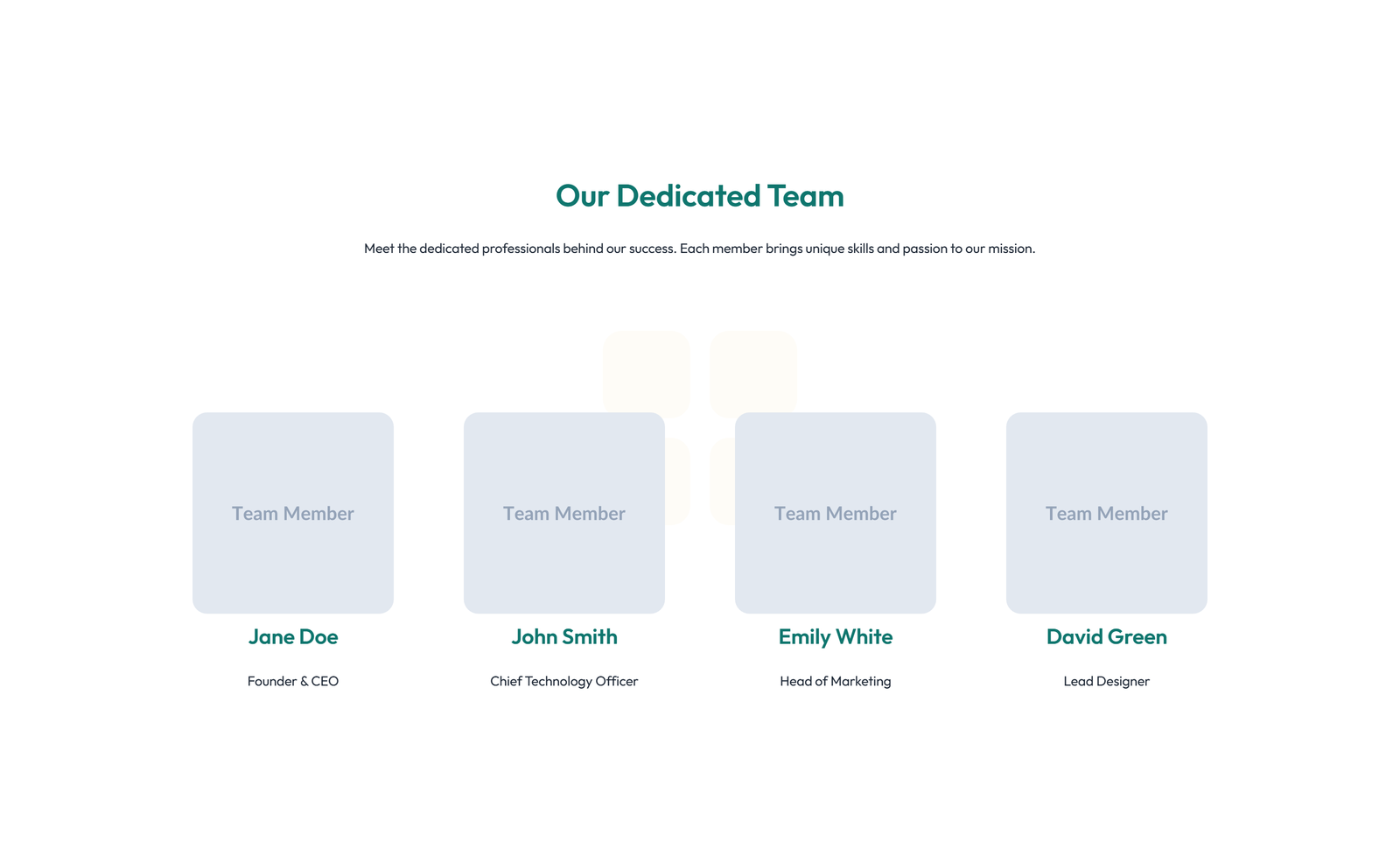 Team with 3-column Team Cards with Social 88 - Elementor component
