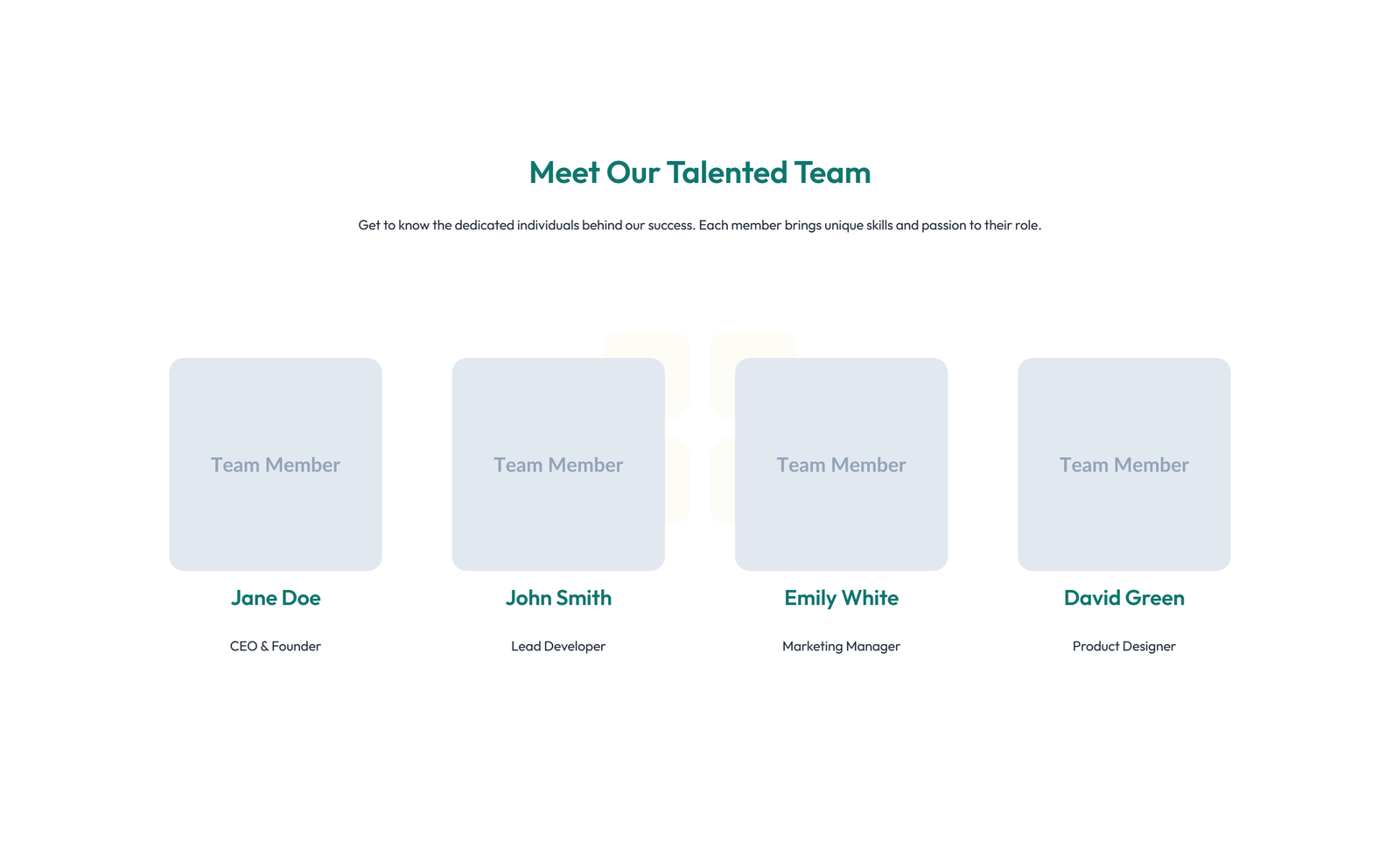 Team with 3-column Team Cards with Social 89 - Elementor component