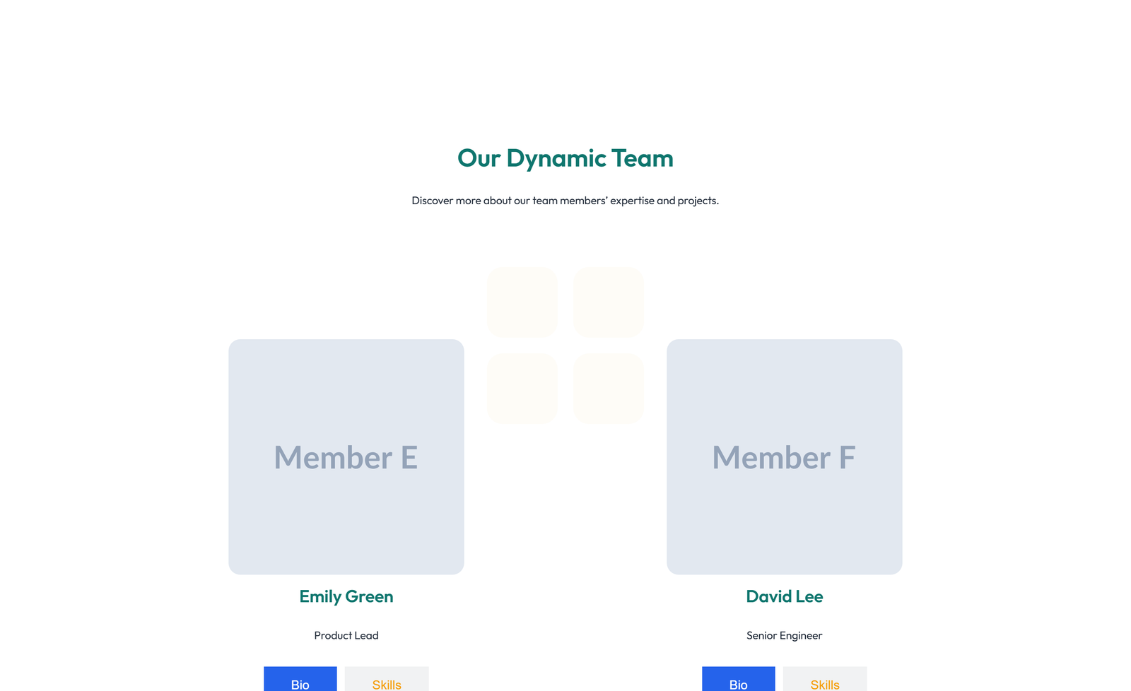Team with 3-column Team Cards with Social 94 - Elementor component