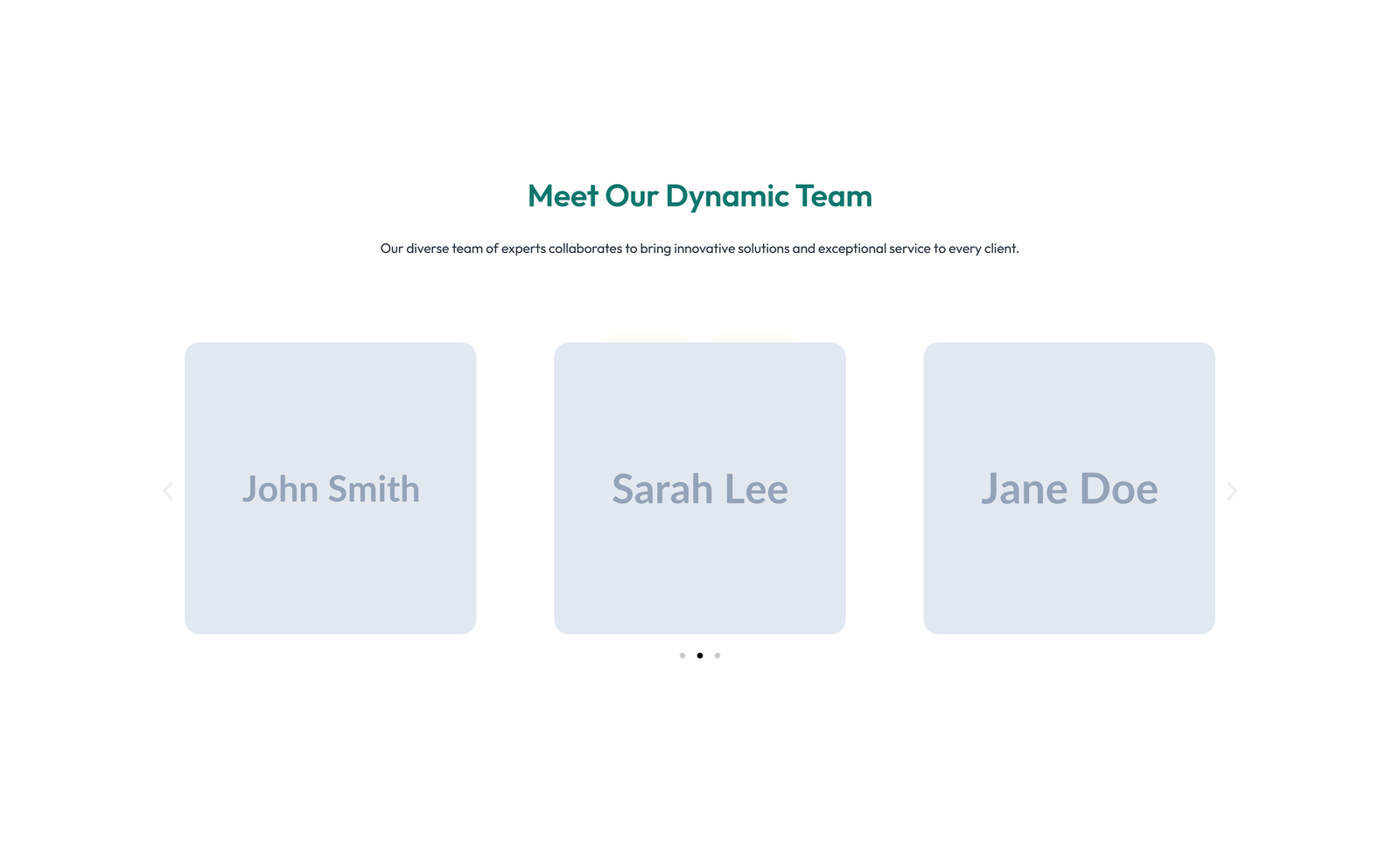 Team with 3-column Team Cards with Social 96 - Elementor component