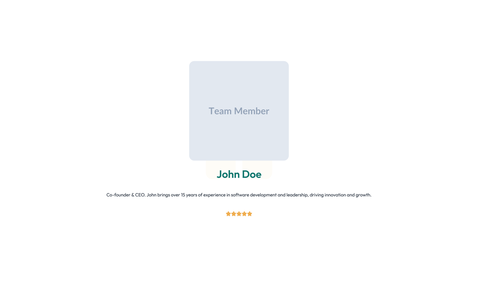 Team with 4-column Team Cards 100 - Elementor component