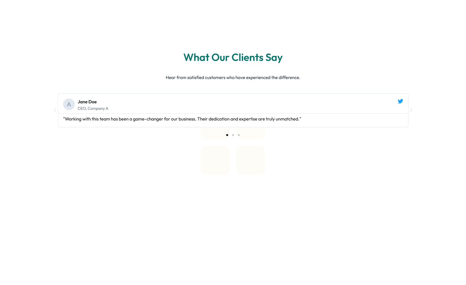 Screenshot of Testimonial with Reviews Widget with Heading - Elementor Testimonial Sections component