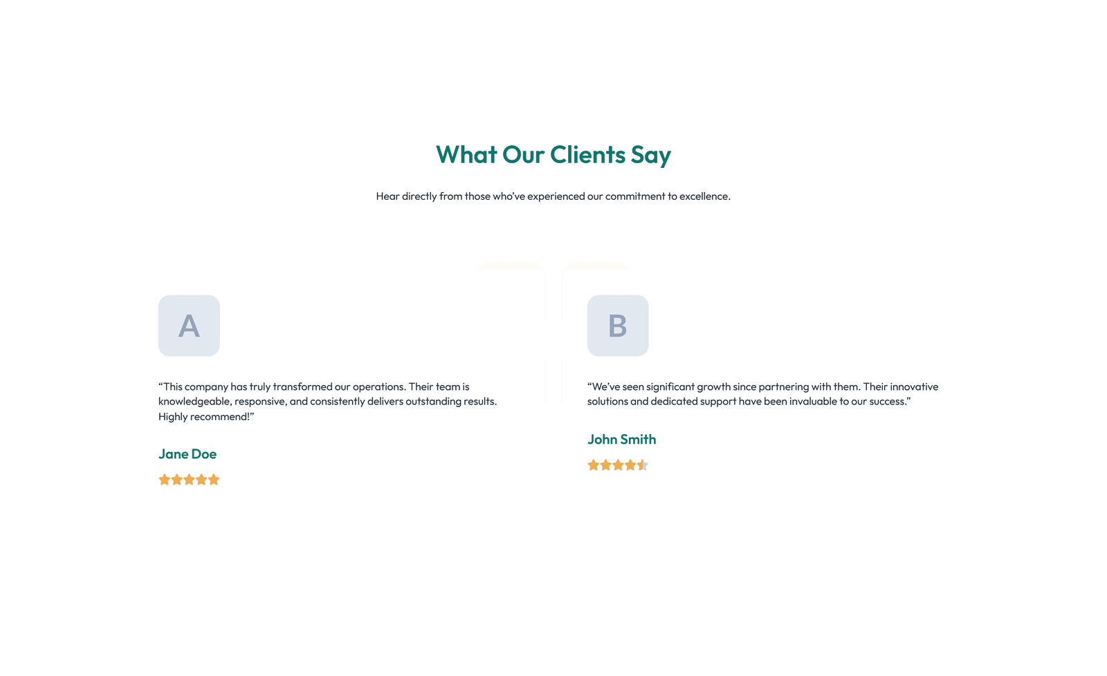 Screenshot of Testimonial with Carousel with Heading 4 - Elementor Testimonial Sections component
