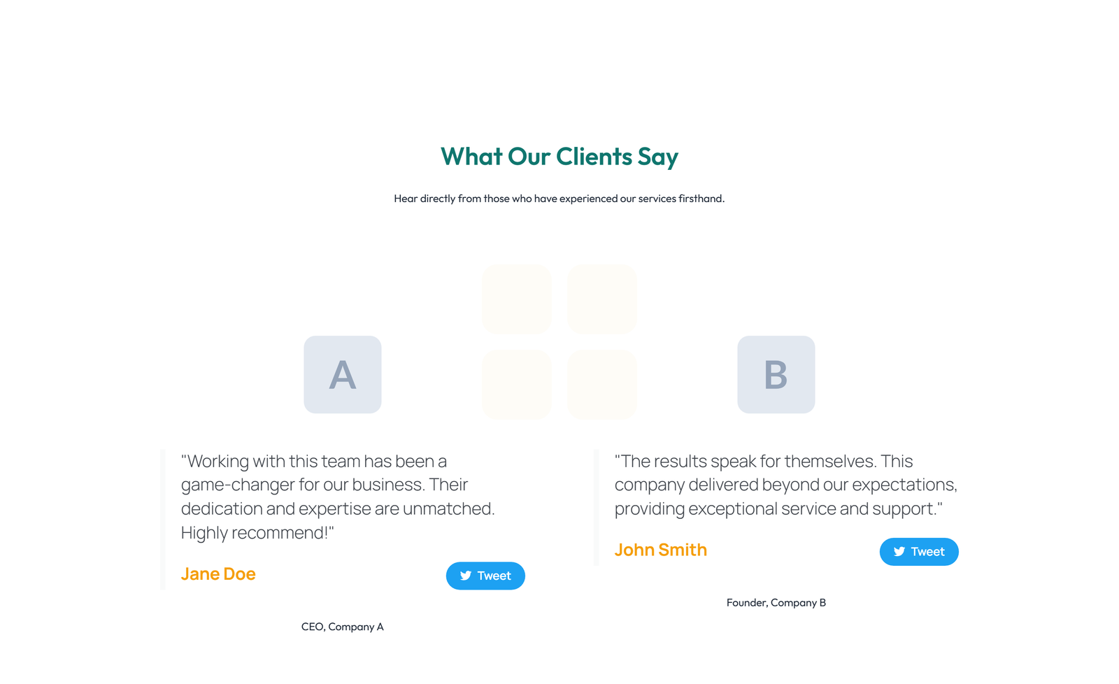 Testimonial with Carousel with Heading 5 - Elementor component