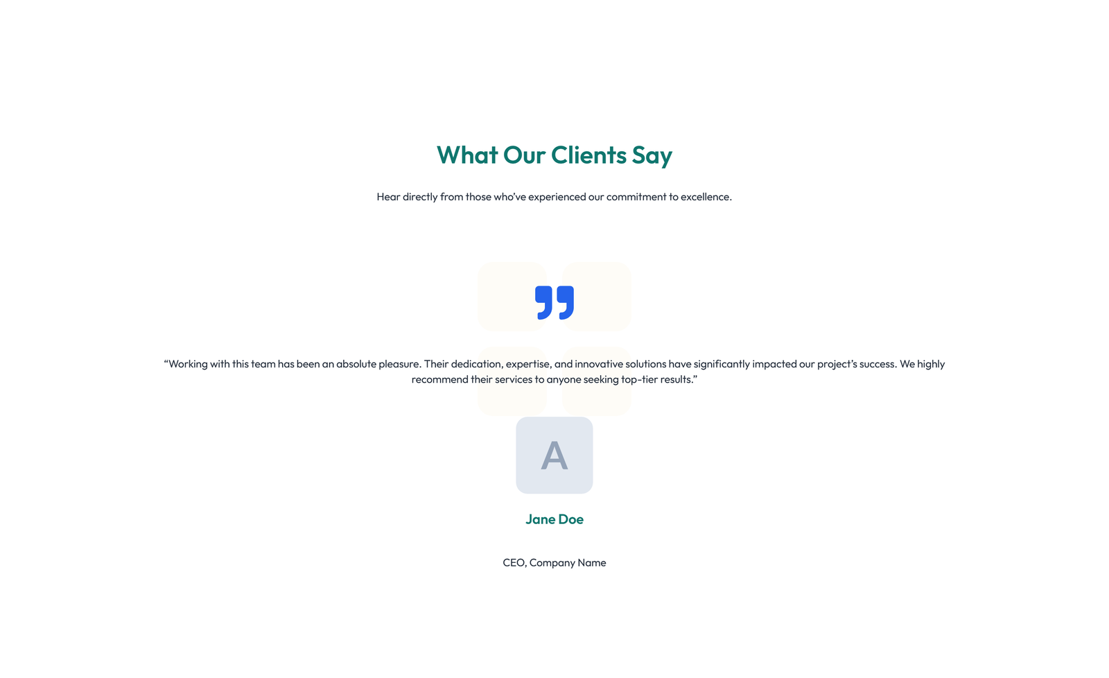 Screenshot of Testimonial with 3-column Rating, Quote Cards 7 - Elementor Testimonial Sections component