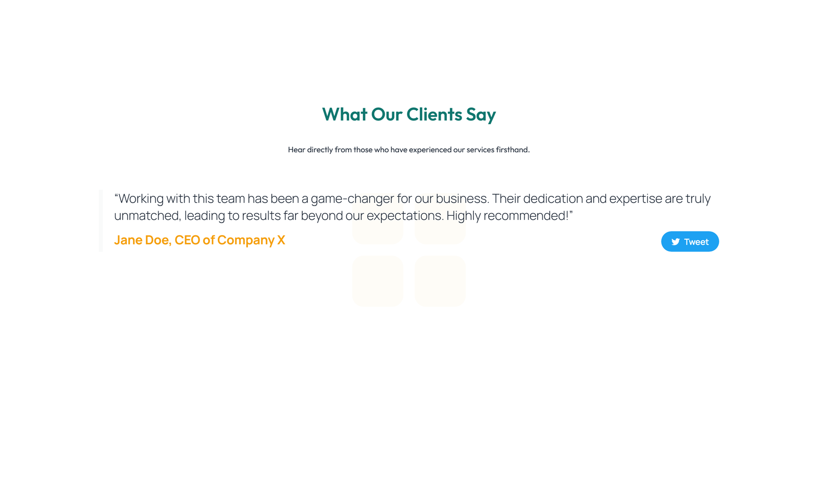 Screenshot of Testimonial with Carousel with Heading 8 - Elementor Testimonial Sections component