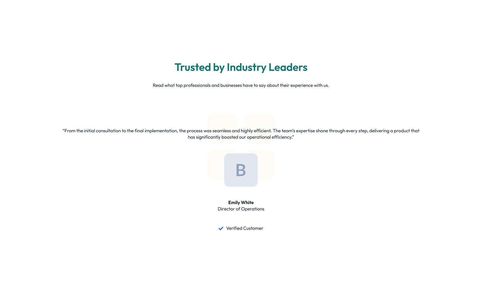 Screenshot of Testimonial with 3-column Rating, Quote Cards 9 - Elementor Testimonial Sections component