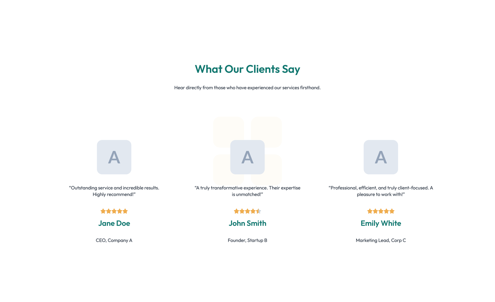 Screenshot of Testimonial with Carousel with Heading 10 - Elementor Testimonial Sections component