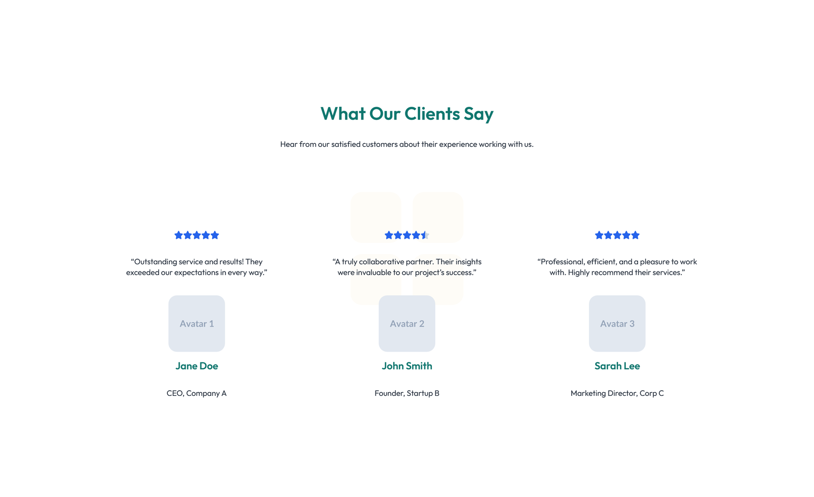 Screenshot of Testimonial with Single Centered Blockquote 12 - Elementor Testimonial Sections component