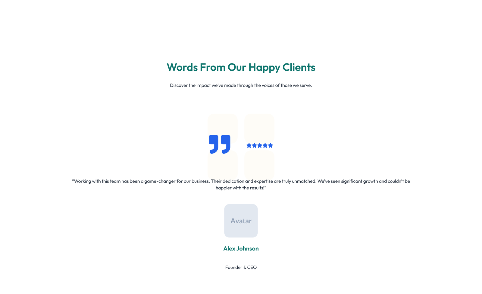 Screenshot of Testimonial with Carousel with Heading 13 - Elementor Testimonial Sections component