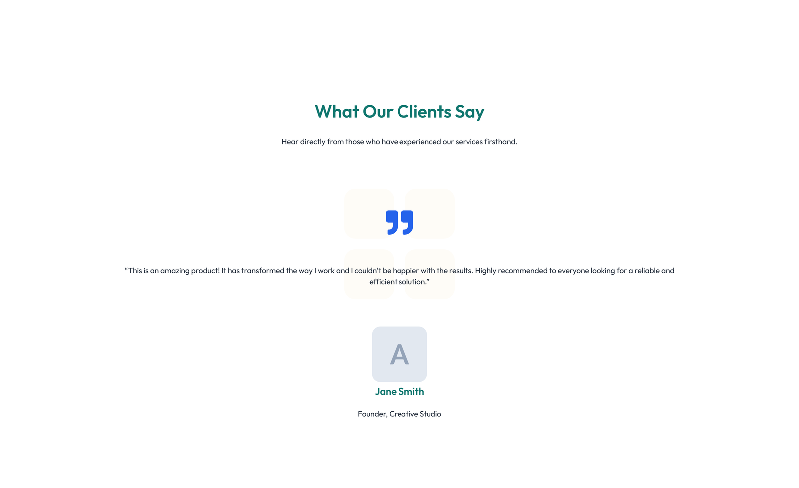 Screenshot of Testimonial with 3-column Rating, Quote Cards 13 - Elementor Testimonial Sections component