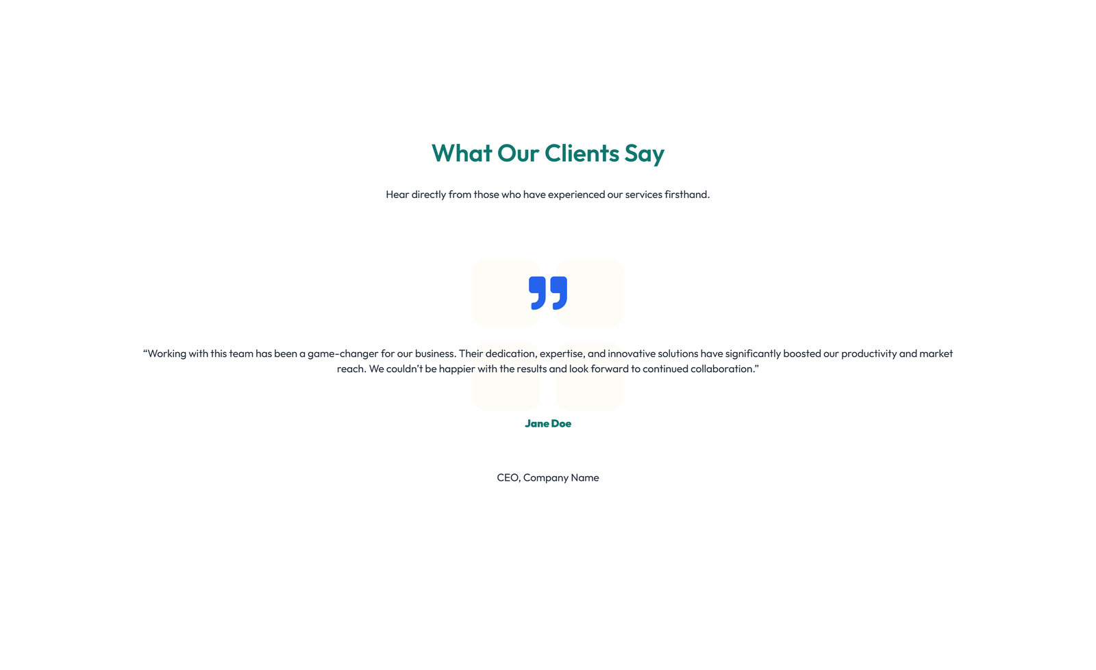 Screenshot of Testimonial with Reviews Widget with Heading 15 - Elementor Testimonial Sections component