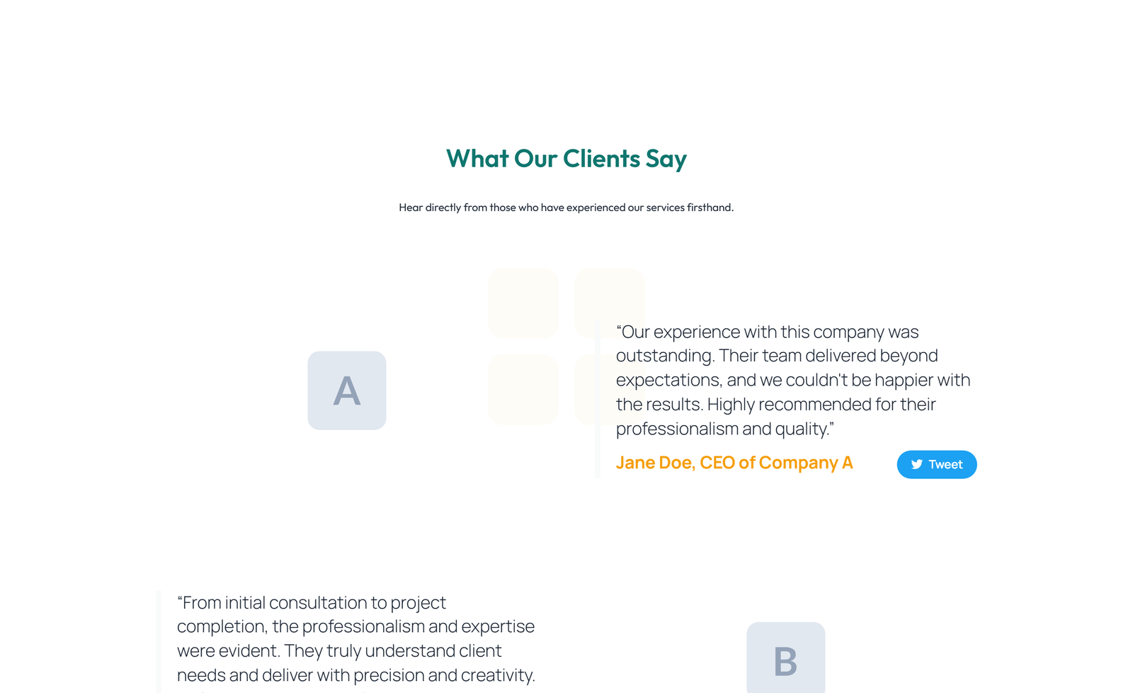 Testimonial with Carousel with Heading 17 - Elementor component