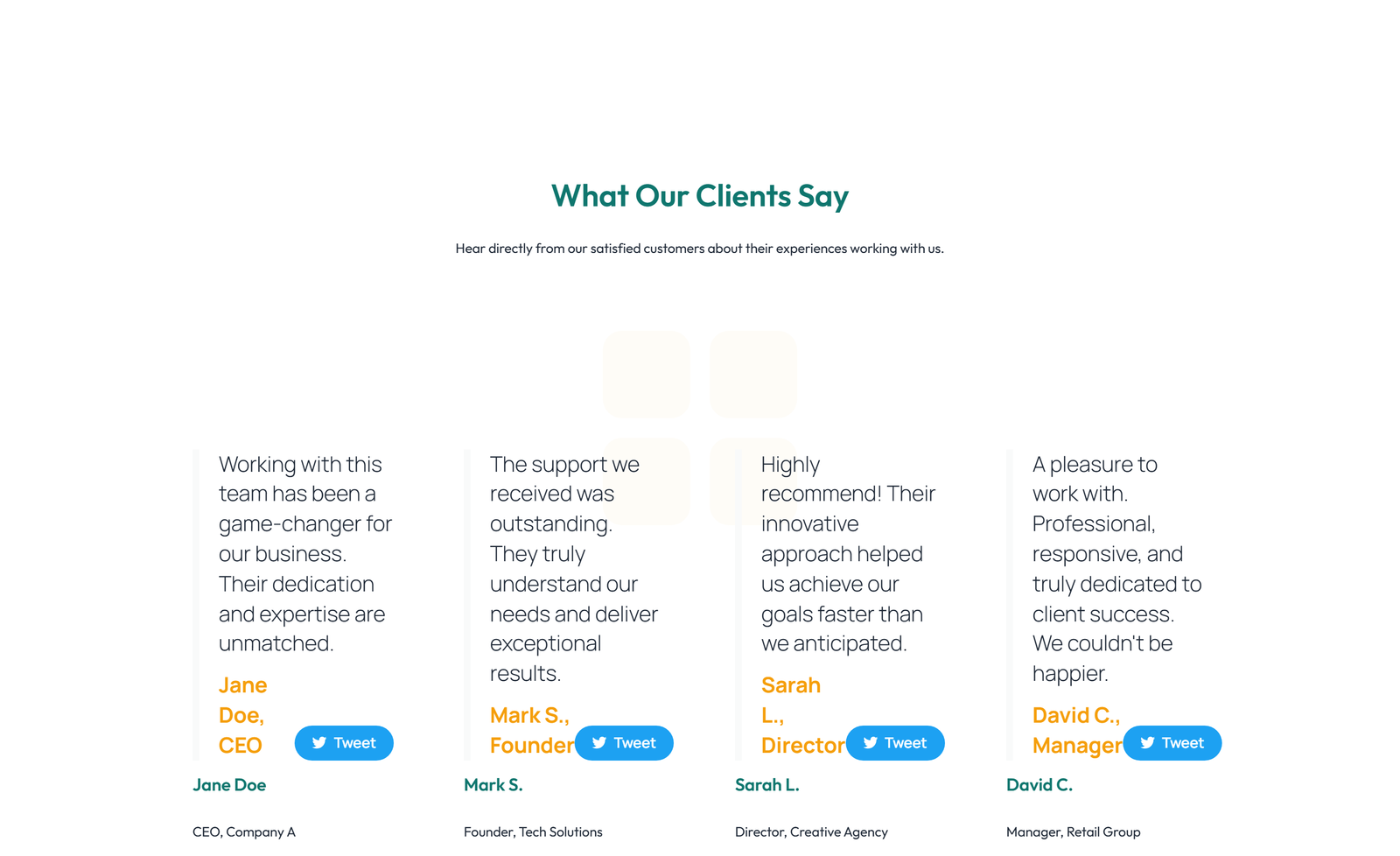 Testimonial with Carousel with Heading 20 - Elementor component