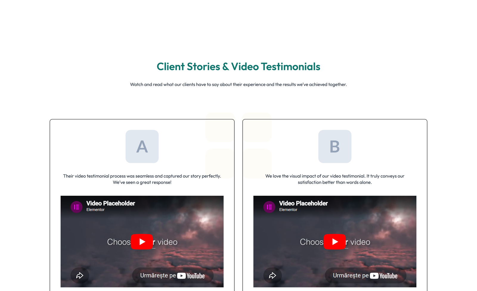 Testimonial with Single Centered Blockquote 23 - Elementor component