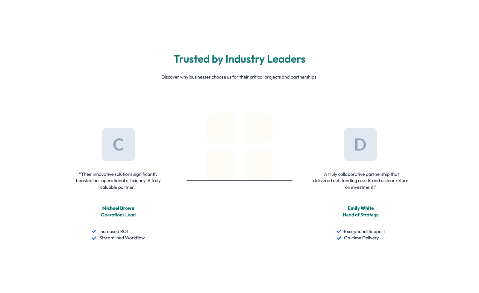 Screenshot of Testimonial with 3-column Rating, Quote Cards 24 - Elementor Testimonial Sections component
