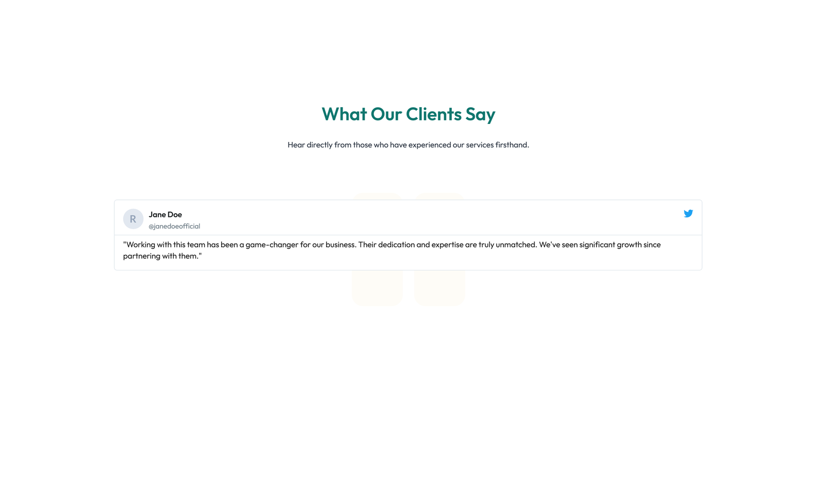 Screenshot of Testimonial with Reviews Widget with Heading 28 - Elementor Testimonial Sections component