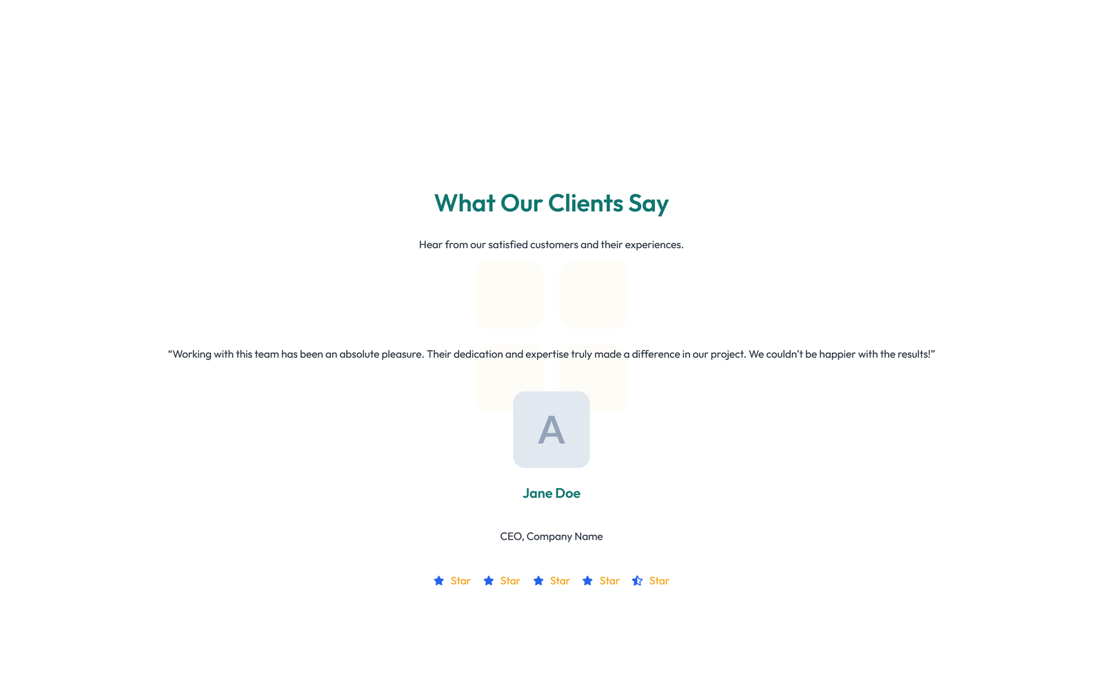 Screenshot of Testimonial with 3-column Rating, Quote Cards 30 - Elementor Testimonial Sections component