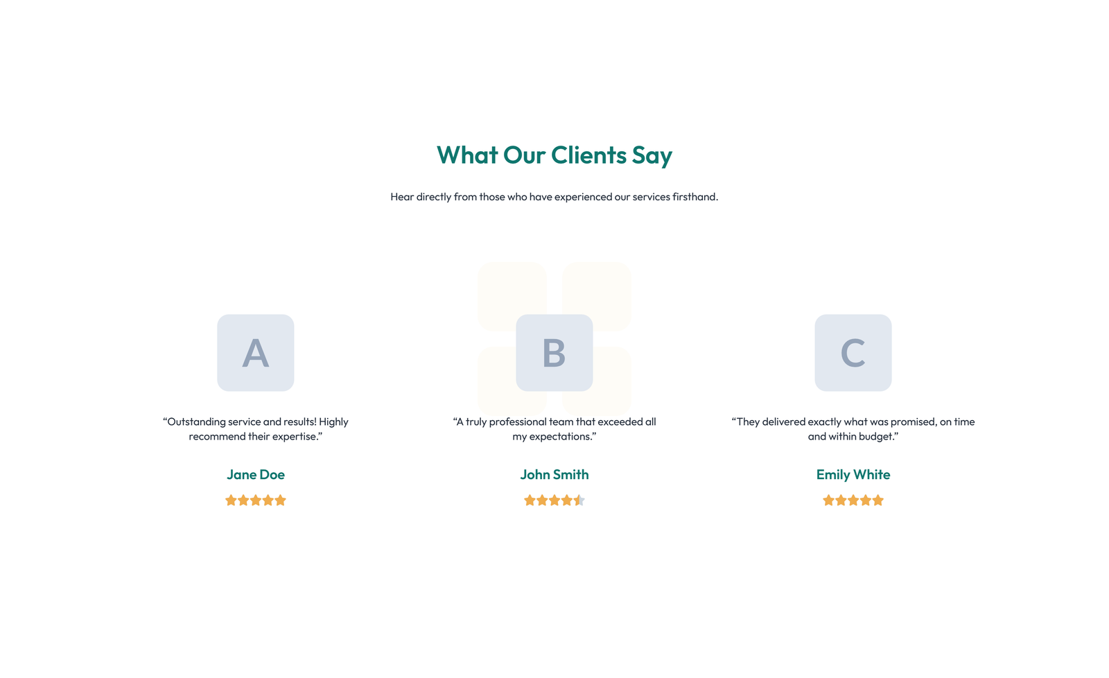 Screenshot of Testimonial with Carousel with Heading 34 - Elementor Testimonial Sections component