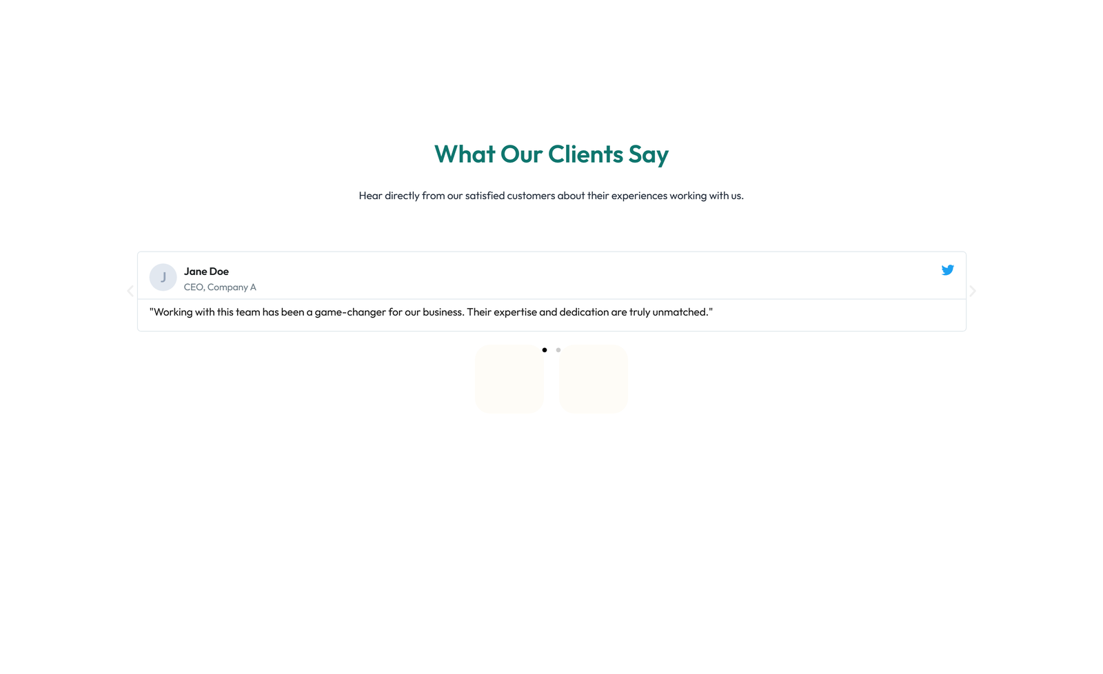 Screenshot of Testimonial with Reviews Widget with Heading 34 - Elementor Testimonial Sections component
