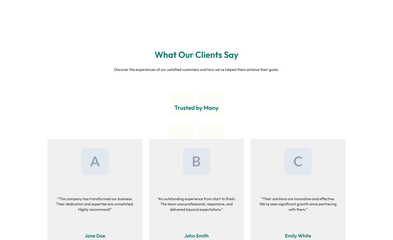 Testimonial with 3-column Rating, Quote Cards 37 - Elementor component