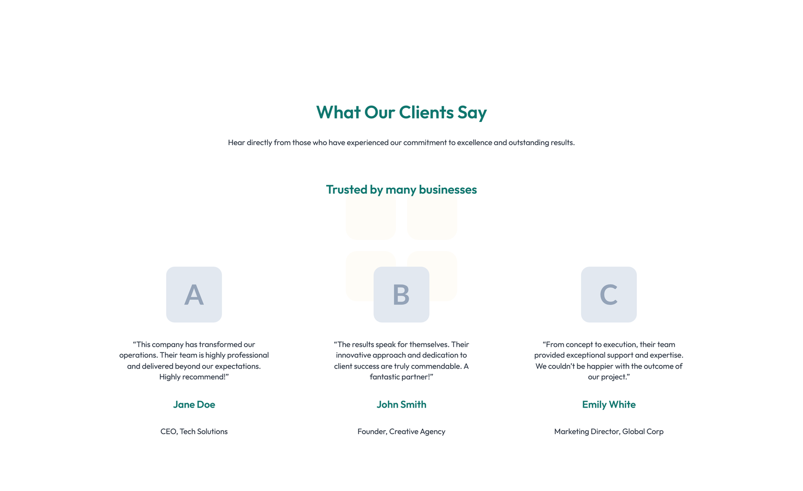 Testimonial with Single Centered Blockquote 39 - Elementor component