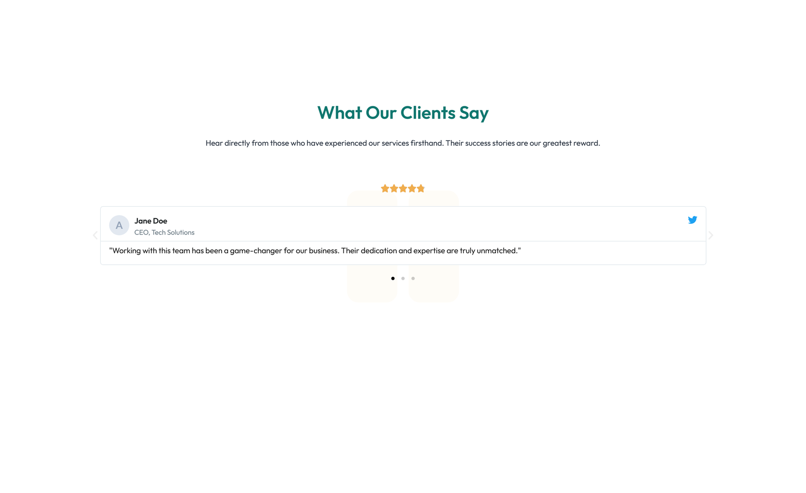 Screenshot of Testimonial with Reviews Widget with Heading 43 - Elementor Testimonial Sections component