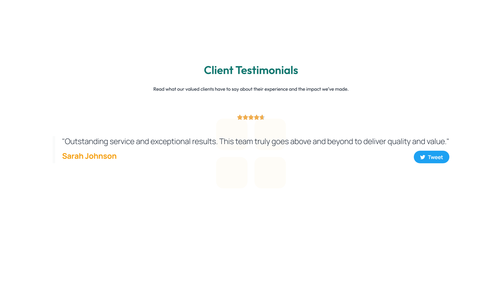 Screenshot of Testimonial with Carousel with Heading 44 - Elementor Testimonial Sections component