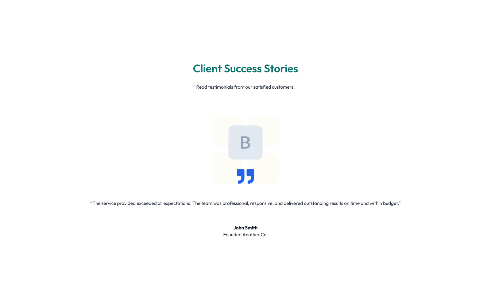 Screenshot of Testimonial with 3-column Rating, Quote Cards 46 - Elementor Testimonial Sections component