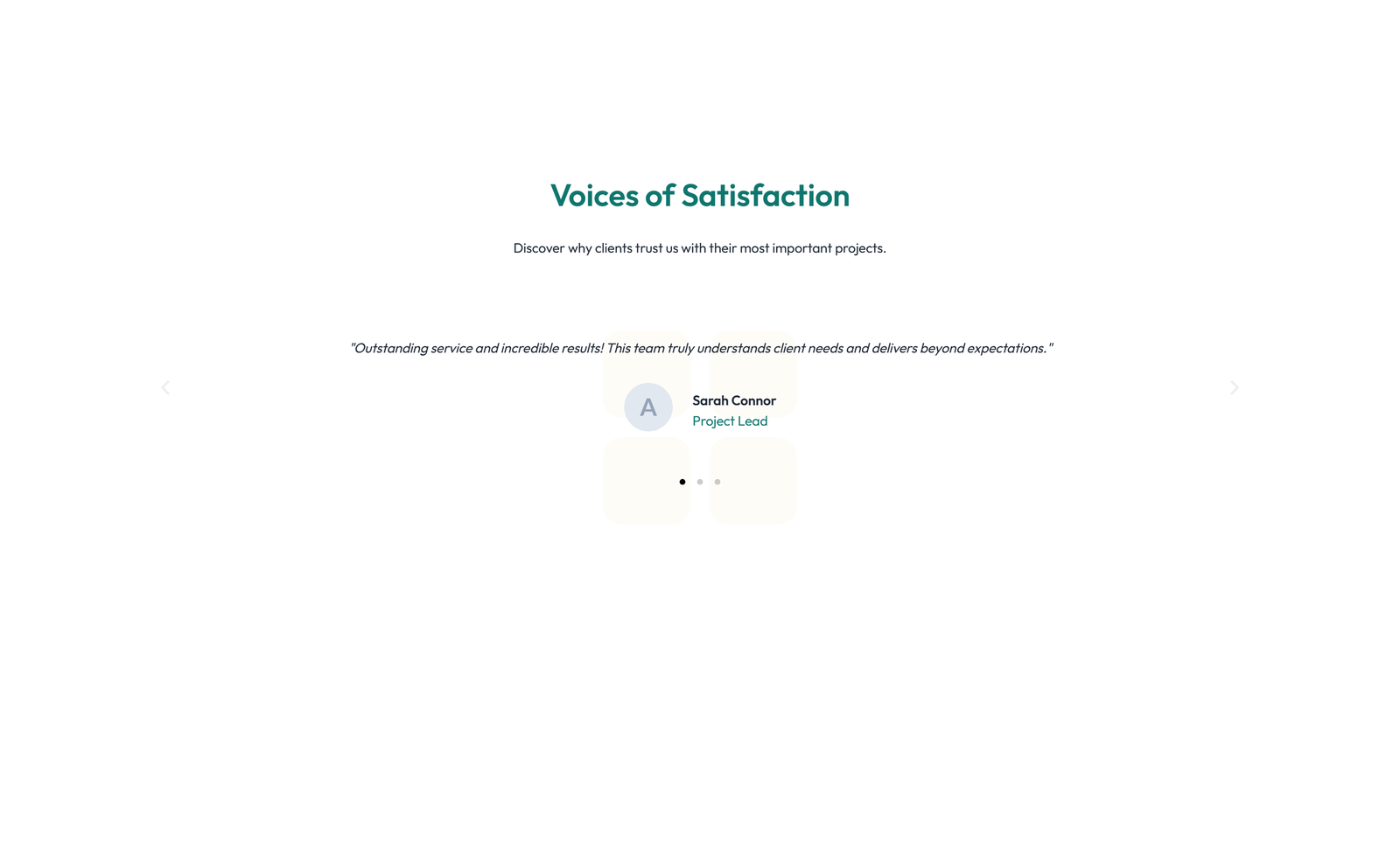 Screenshot of Testimonial with Single Centered Blockquote 49 - Elementor Testimonial Sections component