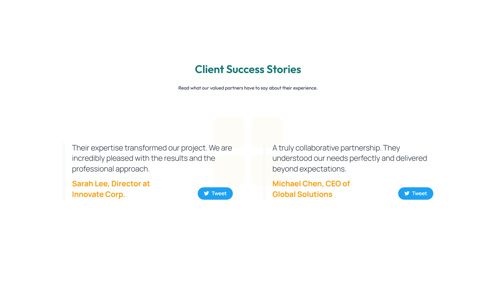 Screenshot of Testimonial with Carousel with Heading 50 - Elementor Testimonial Sections component