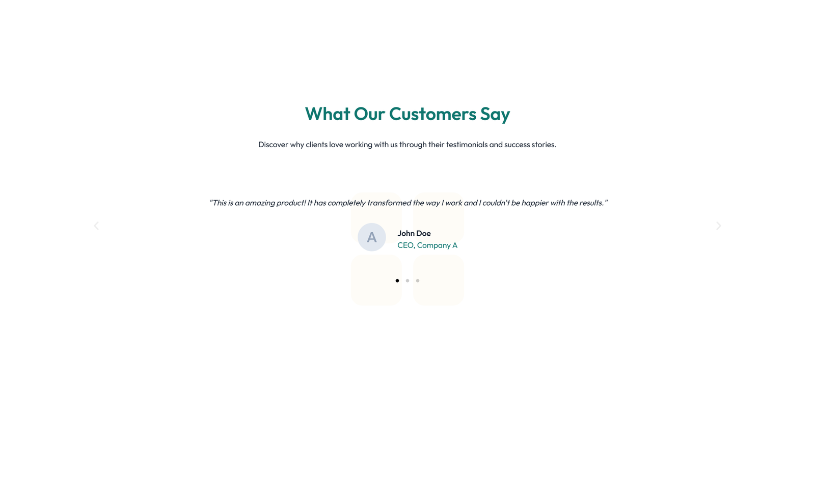 Screenshot of Testimonial with Single Centered Blockquote 52 - Elementor Testimonial Sections component